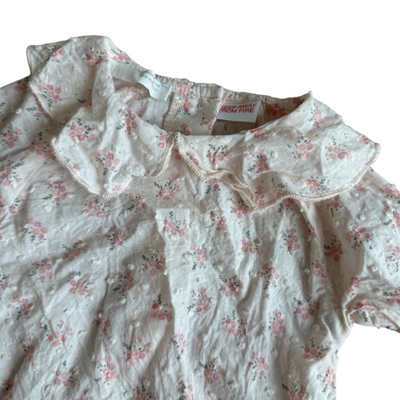Zara Light pink floral Bodysuit Long Sleeve Lightweight Dotted Baby Girl 1-3M - Picture 3 of 6